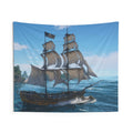 Pirate Ship Wall Tapestry — Nautical Ocean Sailboat Decor