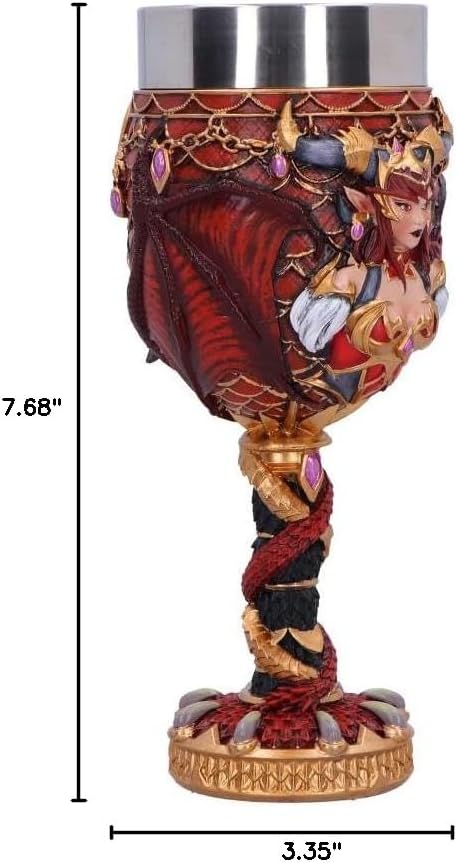 Nemesis Now World of Warcraft Alexstrasza Goblet, Dragonqueen Collectible Drinkware, Fantasy Decor, Officially Licensed WoW Merchandise