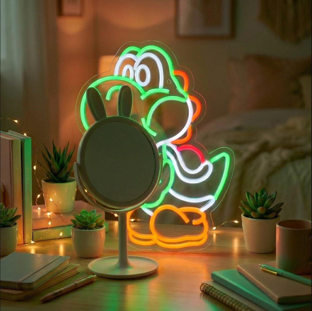 Anime Neon Sign Dinosaurs Neon Sign Dimmable LED Neon Lights for Bedroom Wall Decor Game Room Decor Dinosaur Decor for Kids Boys Man Cave, Gifts for Game Fans
