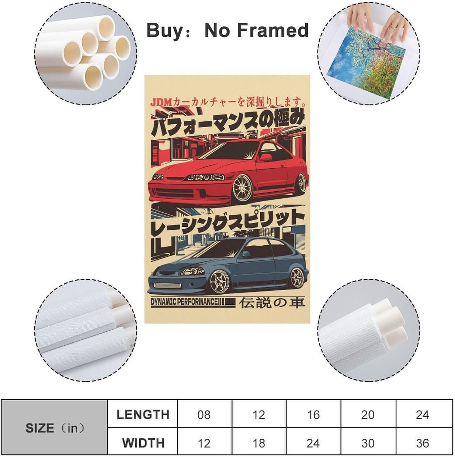 JDM Car Poster Vintage Sport Car Poster Sport Car Lover Gift Knowledge Canvas Wall Art Aesthetic Decorative Painting Living Room Restaurants, Pool Halls And Hotelsstyle 12x18inch(30x45cm)