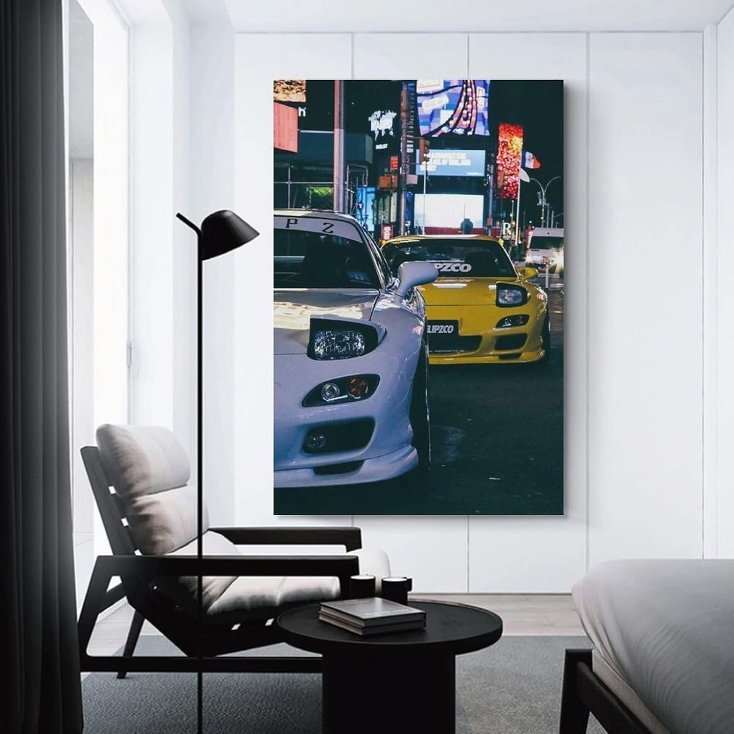 JDM Style Car Battle Poster Aesthetic Street Racing Wall Art Decorative Canvas Print for Home Room Bedroom 12x18inch(30x45cm)