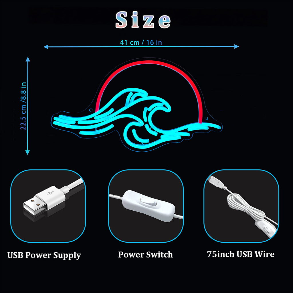 Anime Neon Sign - LED Red Cloud USB Powered Dimmable Wall Light for Gaming Room Decor