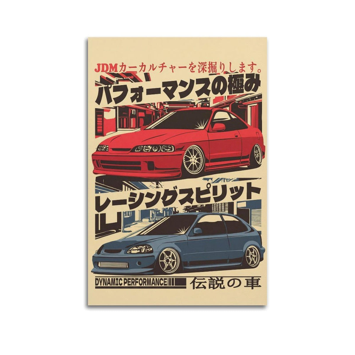JDM Car Poster Vintage Sport Car Poster Sport Car Lover Gift Knowledge Canvas Wall Art Aesthetic Decorative Painting Living Room Restaurants, Pool Halls And Hotelsstyle 12x18inch(30x45cm)
