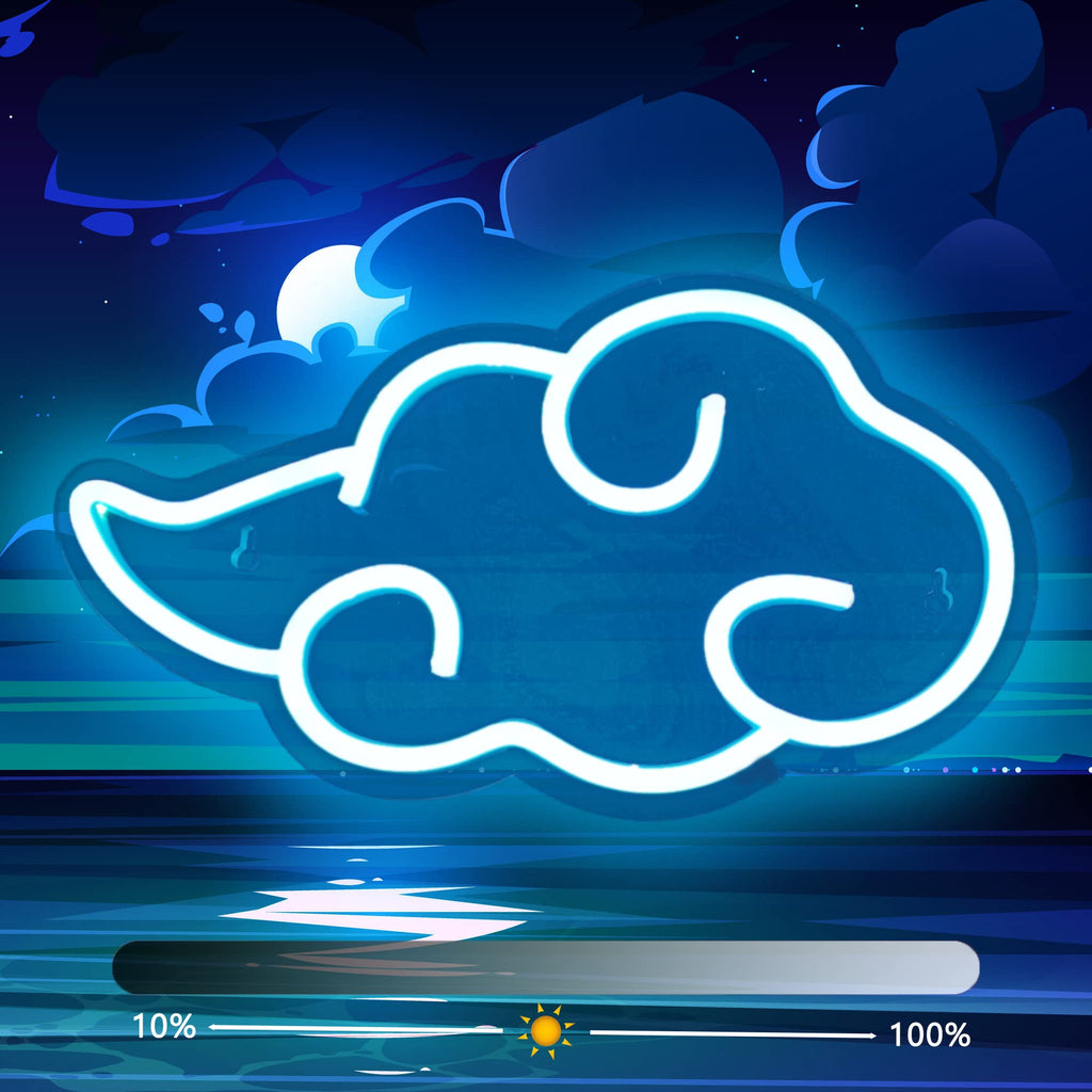 Anime Neon Sign - LED Red Cloud USB Powered Dimmable Wall Light for Gaming Room Decor