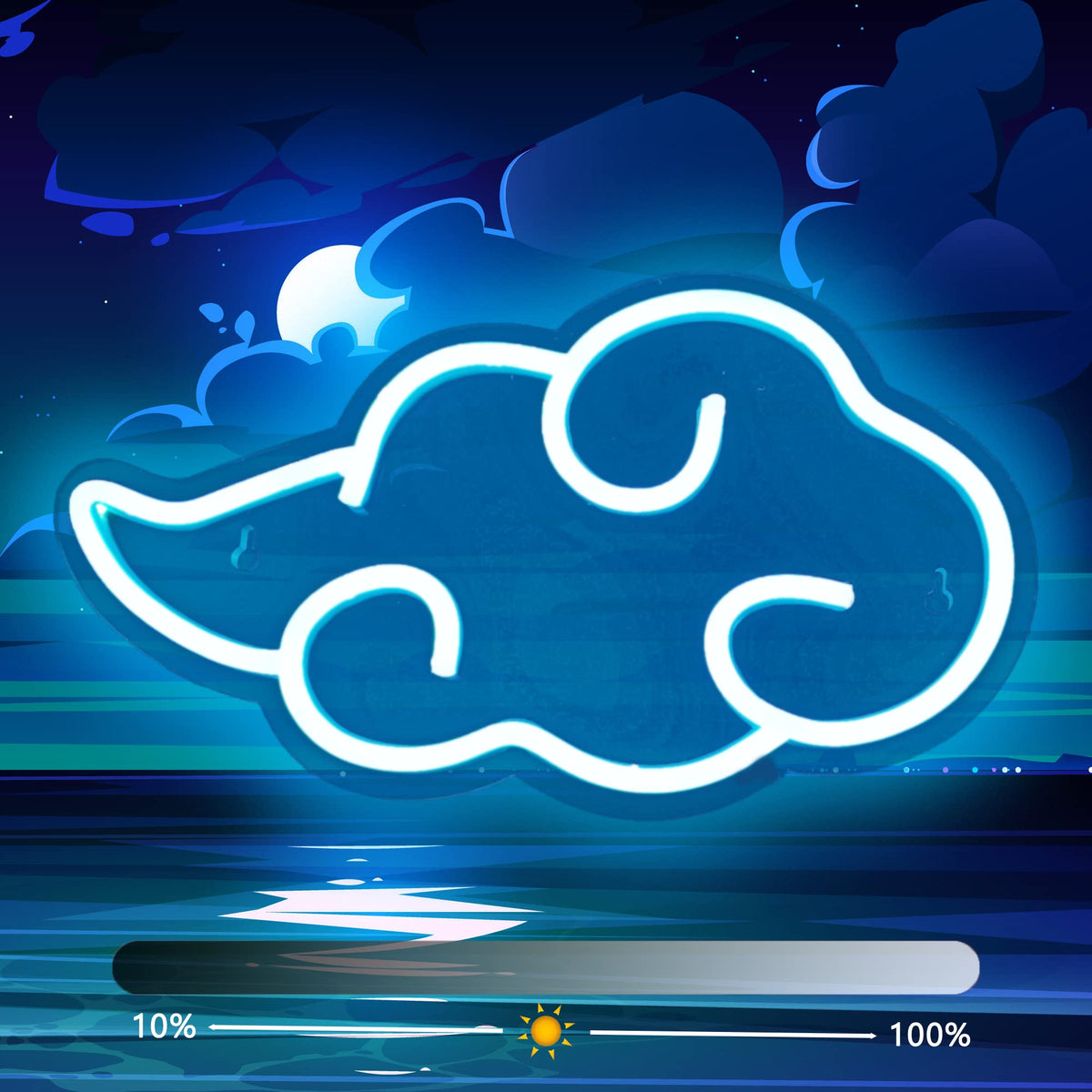 Anime Neon Sign - LED Red Cloud USB Powered Dimmable Wall Light for Gaming Room Decor