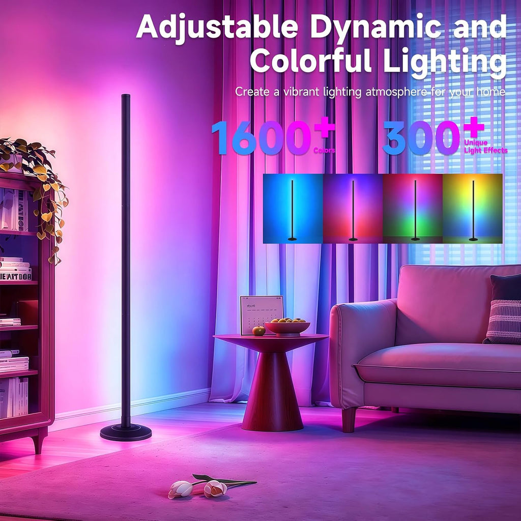 Bevenus RGB Corner Floor Lamp - 1800LM LED Standing Lamp with App Control and Music Sync