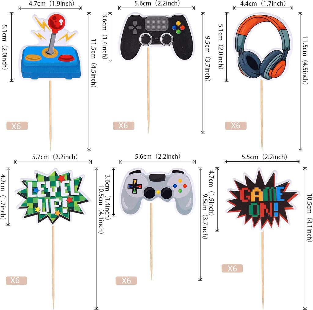 Video Game Cupcake Toppers – Game Theme Party Decorations | Assembled Picks