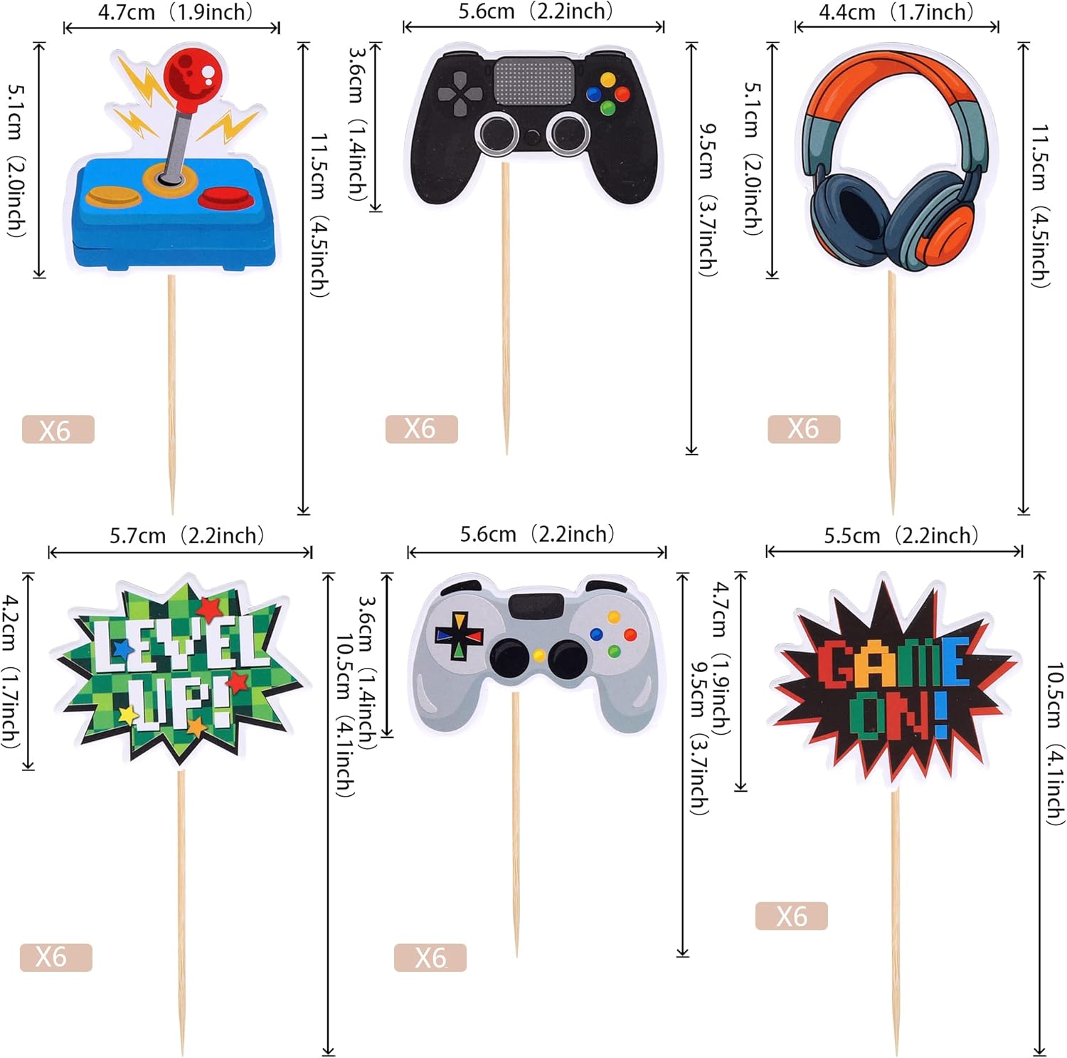 Video Game Cupcake Toppers – Game Theme Party Decorations | Assembled Picks