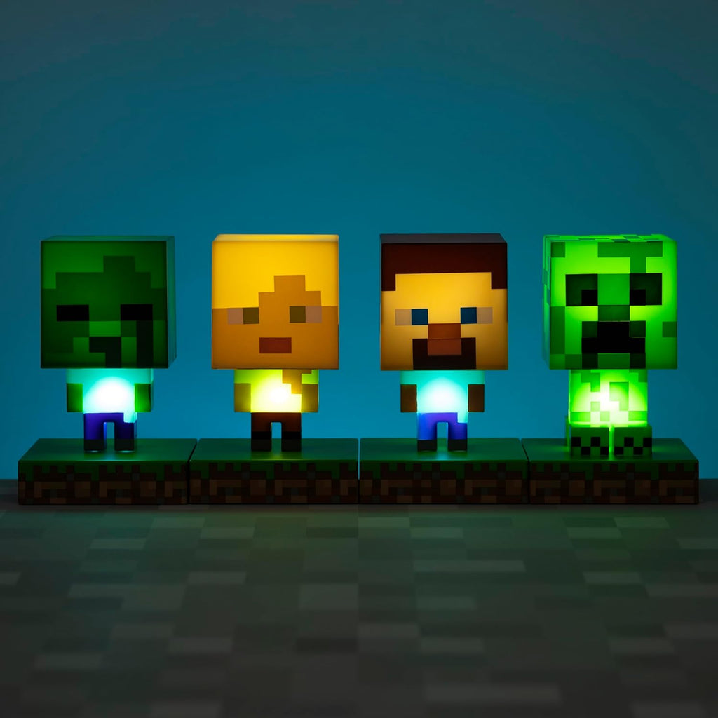 Paladone Minecraft Creeper Light, 3D Lamp - Officially Licensed Night Light - 12 cm Tall, Battery Powered, Gaming Room & Bedroom Decor for Minecraft Gamers