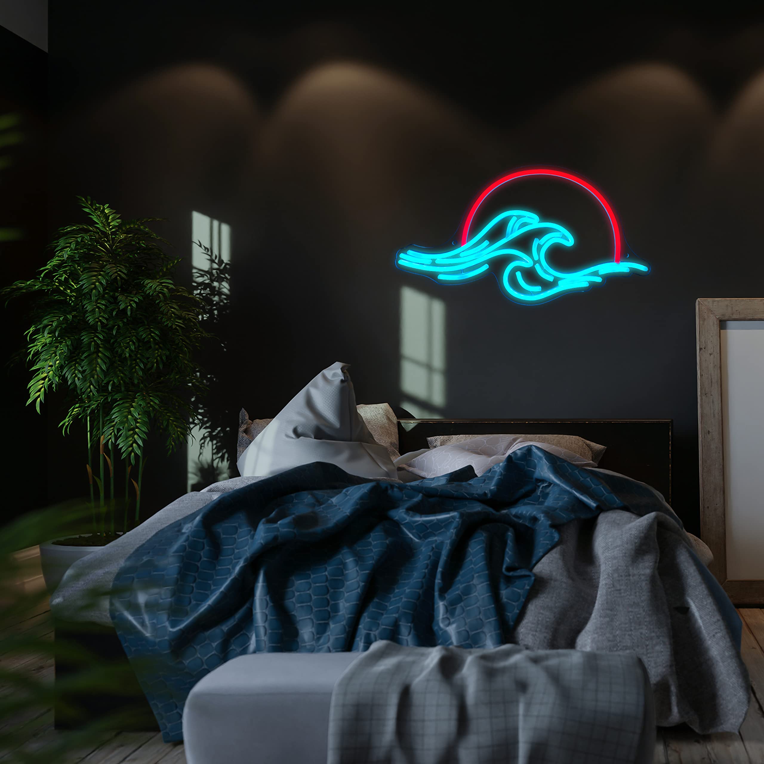 Anime Neon Sign - LED Red Cloud USB Powered Dimmable Wall Light for Gaming Room Decor