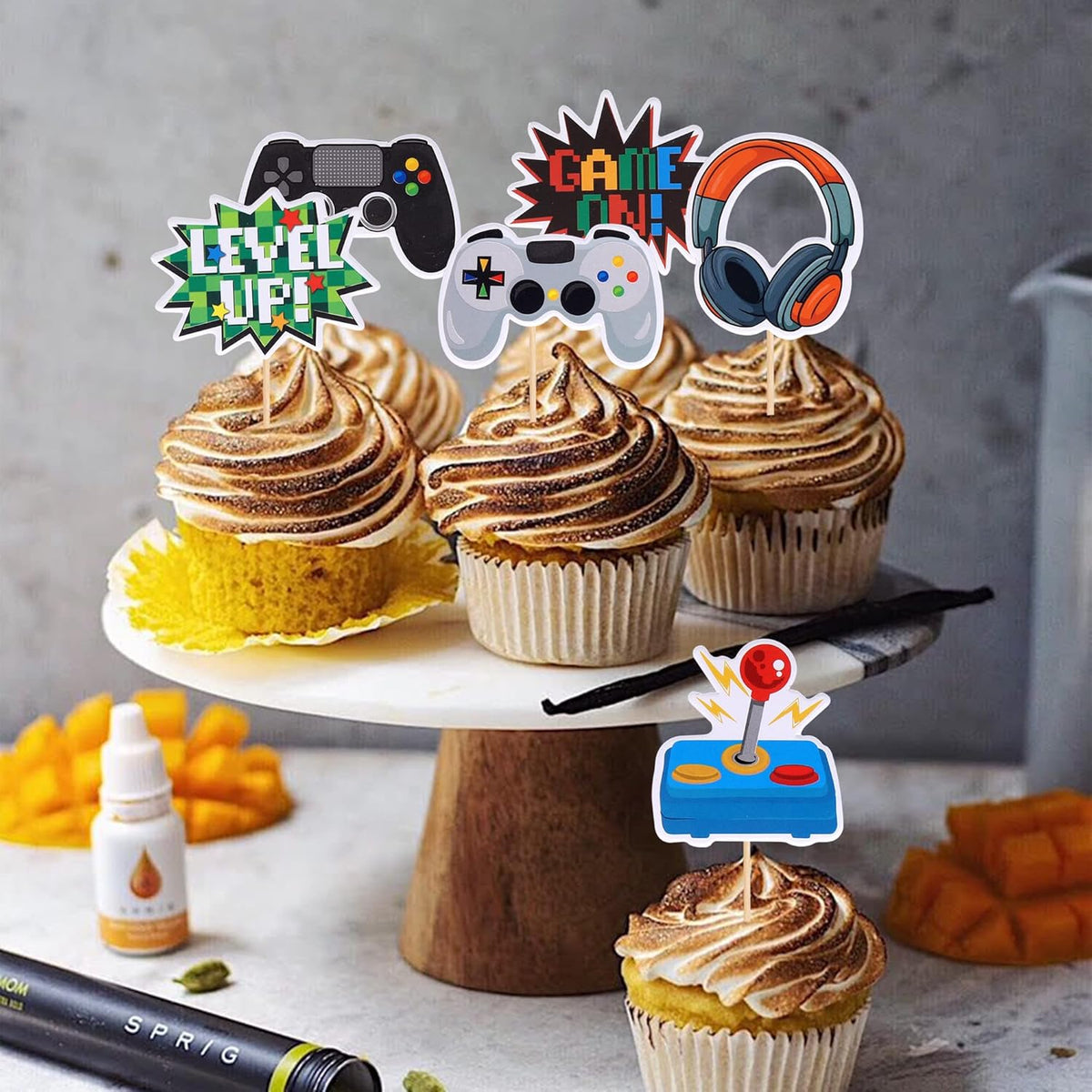 Video Game Cupcake Toppers – Game Theme Party Decorations | Assembled Picks