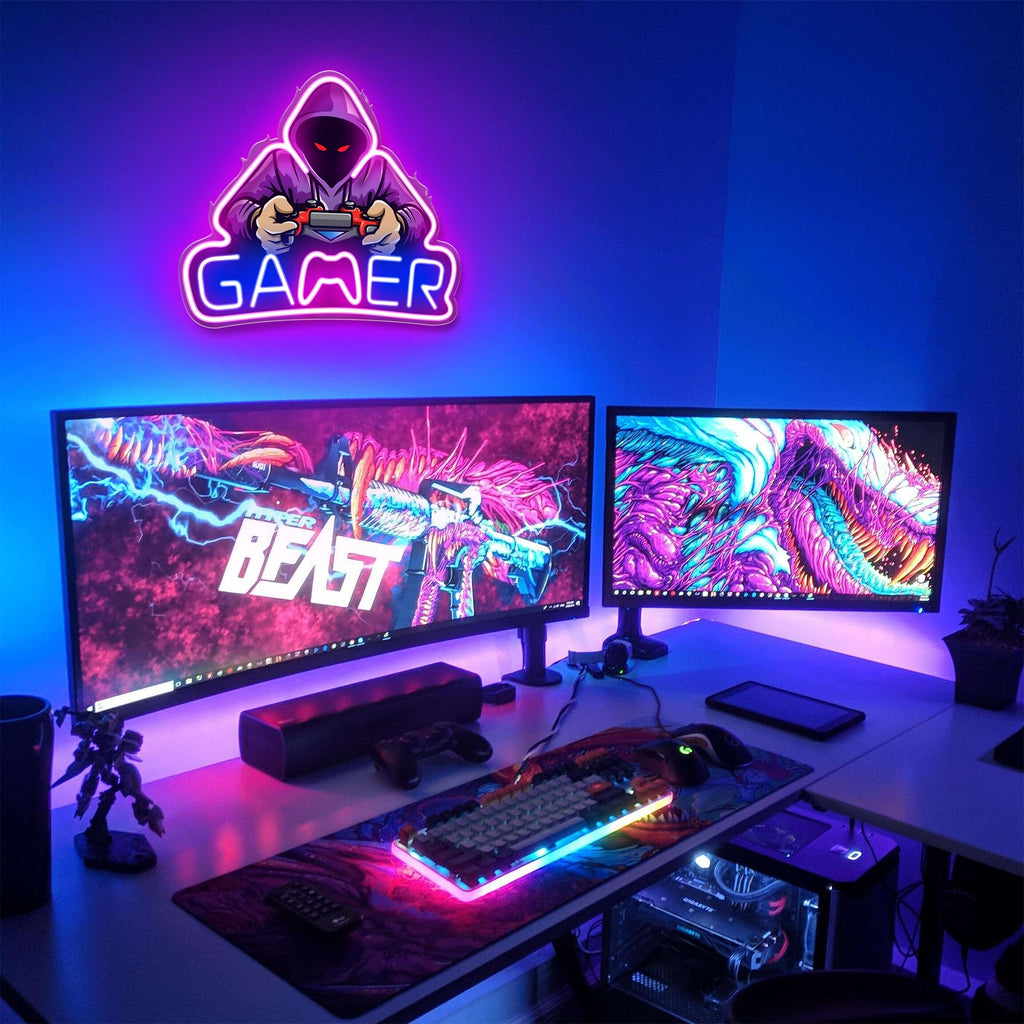 Gaming Neon Sign - LED Neon Light for Game Room Decoration | Teen Gamer Gift