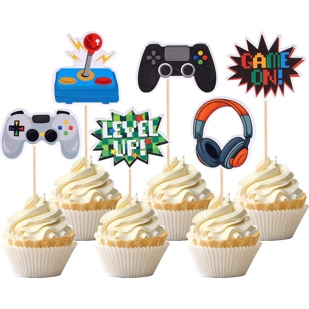 Video Game Cupcake Toppers – Game Theme Party Decorations | Assembled Picks