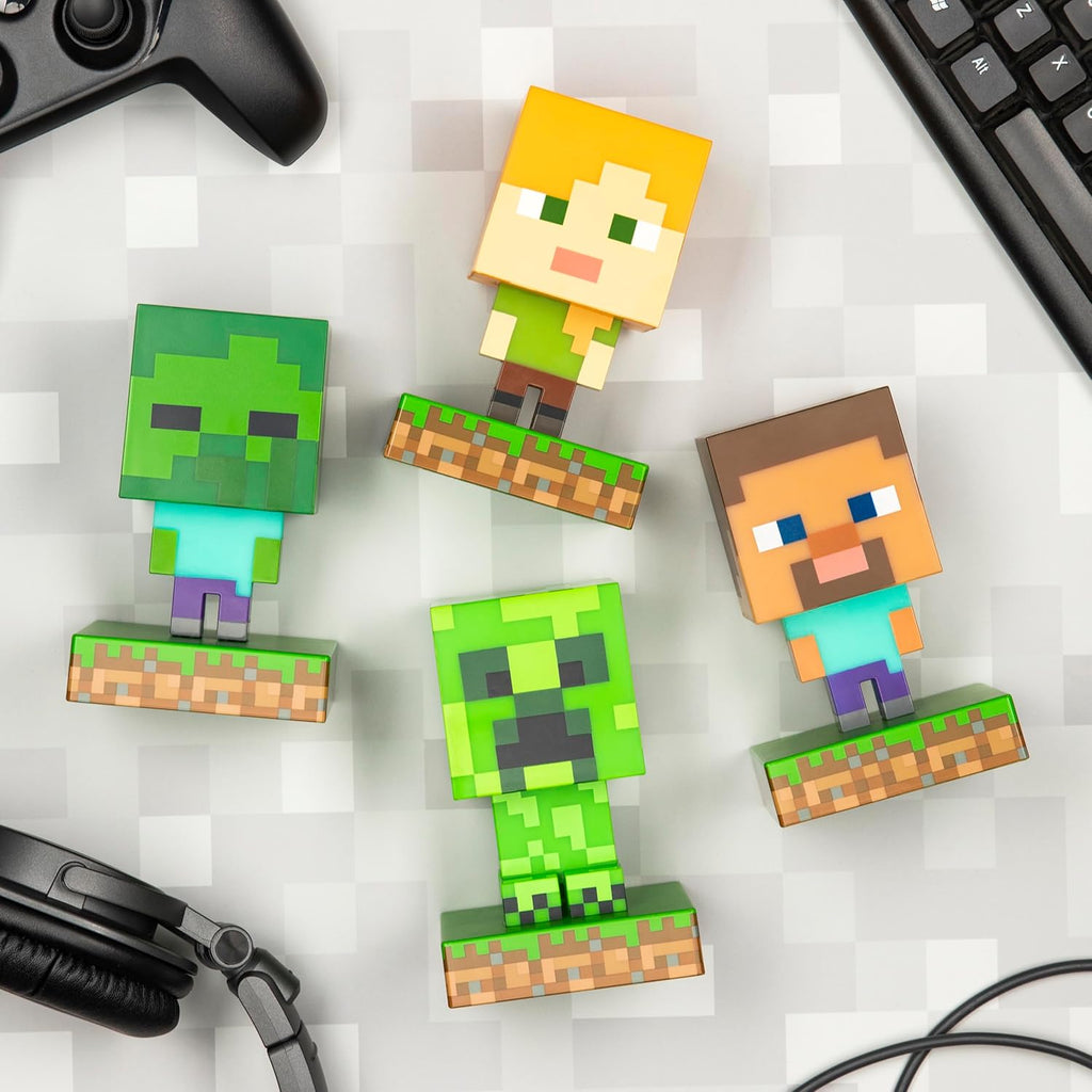Paladone Minecraft Creeper Light, 3D Lamp - Officially Licensed Night Light - 12 cm Tall, Battery Powered, Gaming Room & Bedroom Decor for Minecraft Gamers