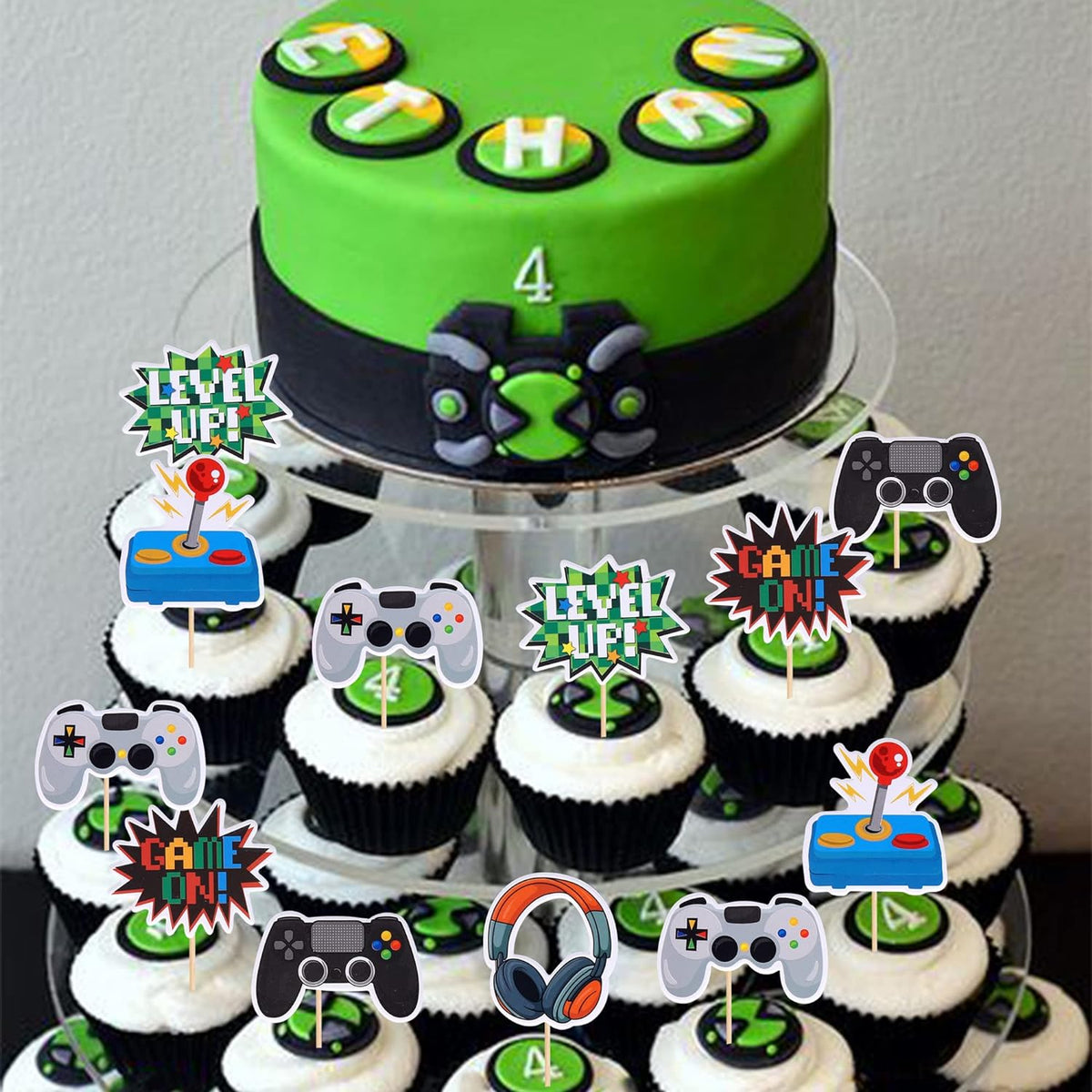 Video Game Cupcake Toppers – Game Theme Party Decorations | Assembled Picks