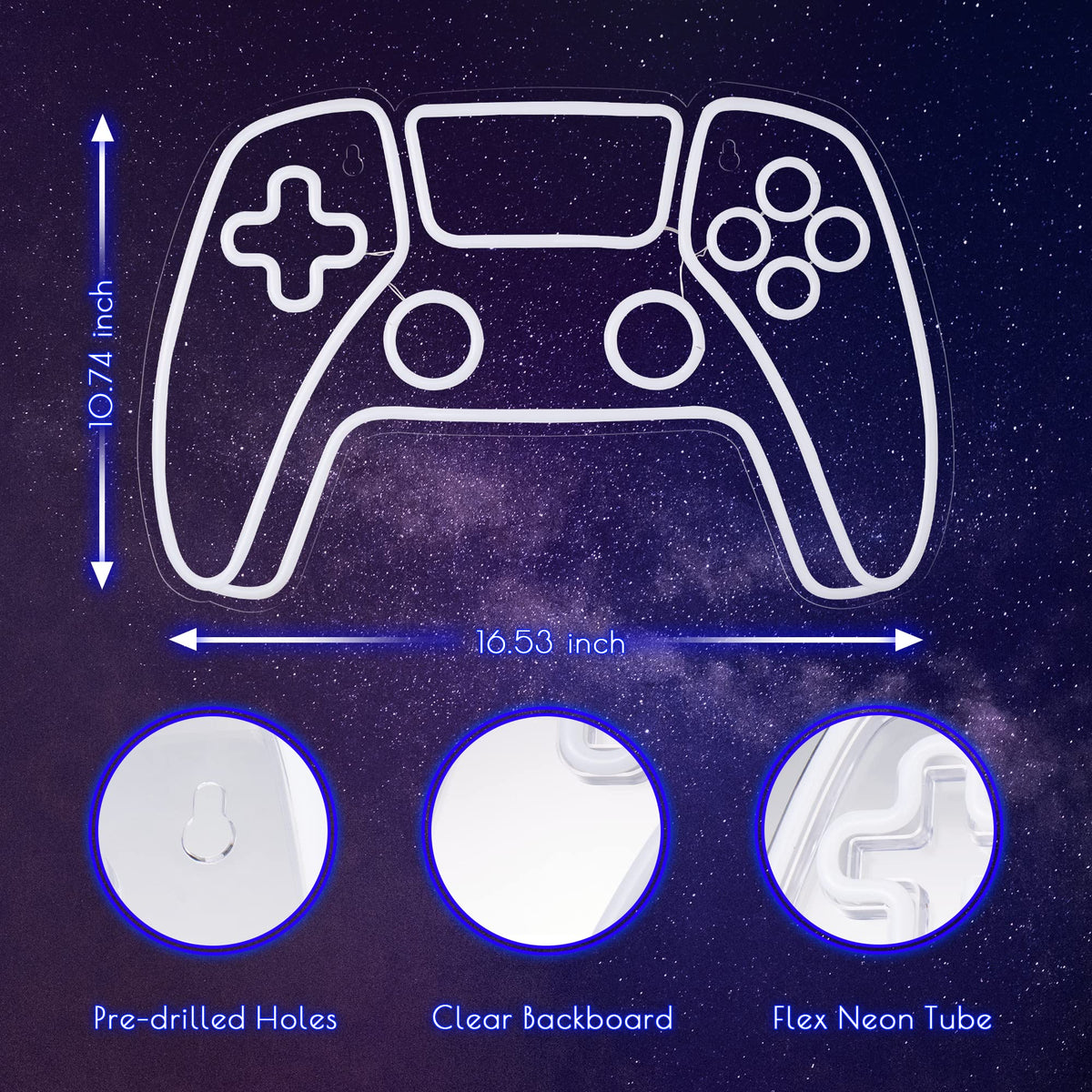 Gaming Neon Sign - LED Neon Light for Game Room Decoration | Teen Gamer Gift