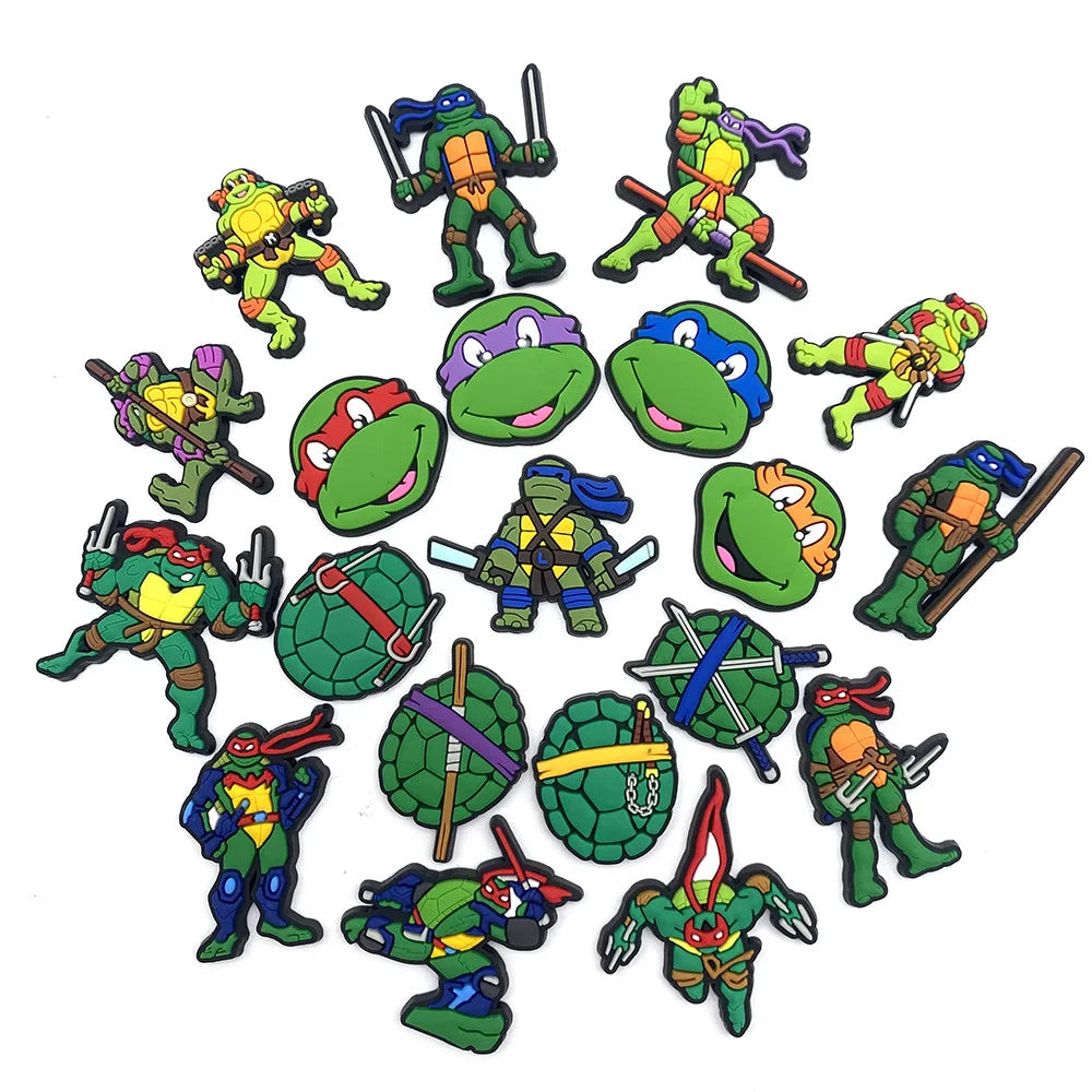 Teenage Mutant Ninja Turtles Shoe Charms - TMNT PVC Buckle Decorations for Shoes, Bracelets and Bags