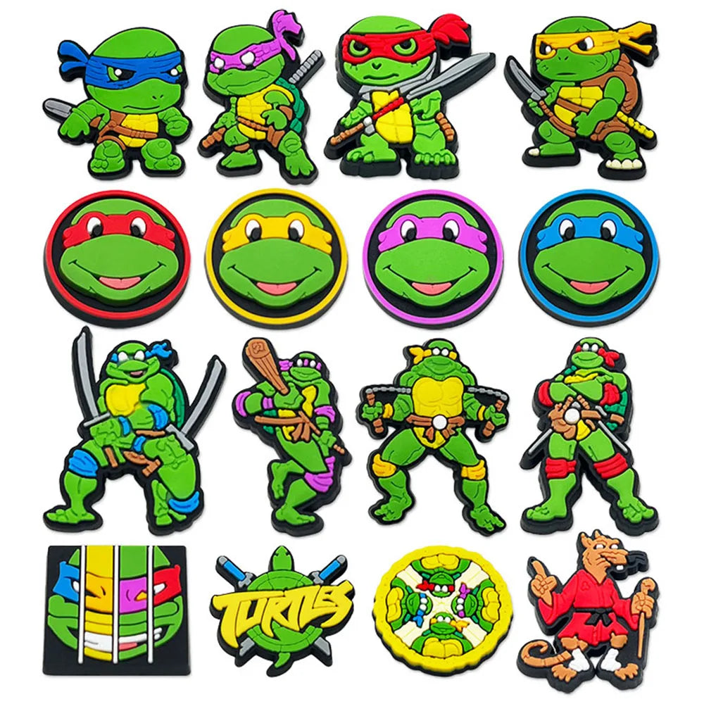 Teenage Mutant Ninja Turtles Shoe Charms - TMNT PVC Buckle Decorations for Shoes, Bracelets and Bags