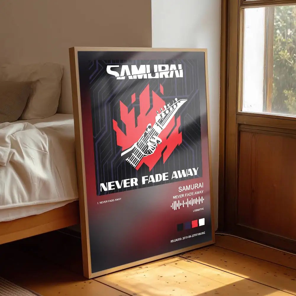 Cyberpunk Samurai Poster - Gaming Wall Art for Living Room, Bedroom, Bar Decor