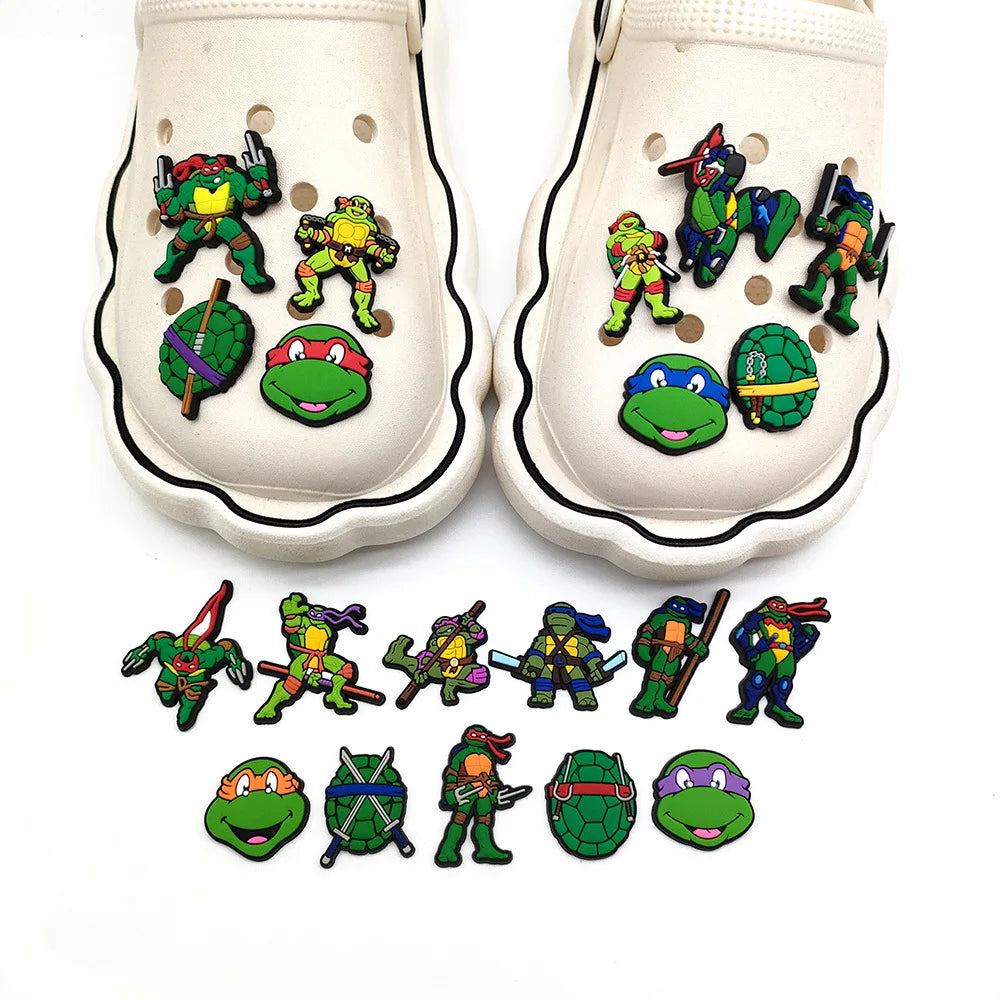 Teenage Mutant Ninja Turtles Shoe Charms - TMNT PVC Buckle Decorations for Shoes, Bracelets and Bags