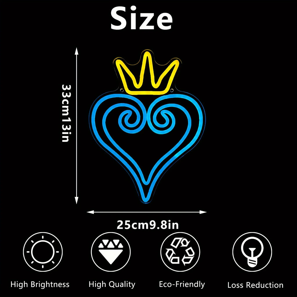 Kingdom Hearts LED Neon Sign - Anime Game Room Wall Decor