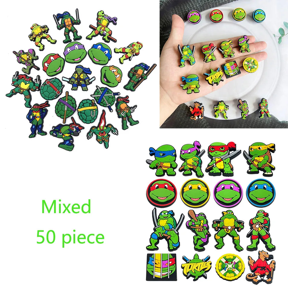 Teenage Mutant Ninja Turtles Shoe Charms - TMNT PVC Buckle Decorations for Shoes, Bracelets and Bags