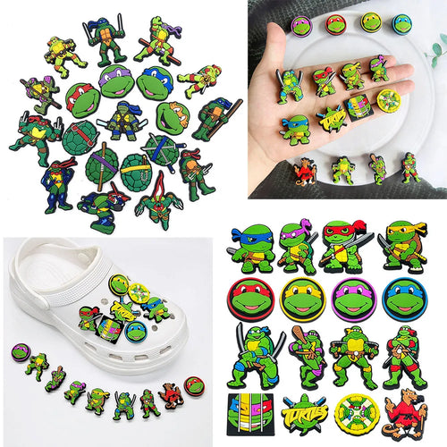 Teenage Mutant Ninja Turtles Shoe Charms - TMNT PVC Buckle Decorations for Shoes, Bracelets and Bags