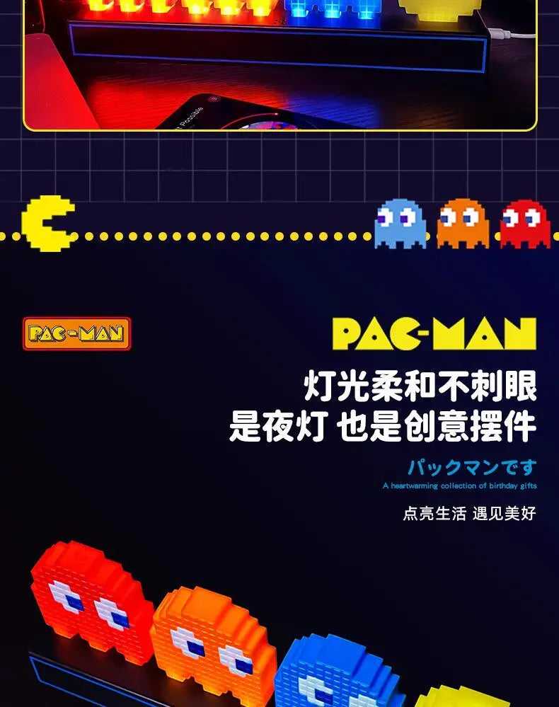 PAC-MAN Pixel Ambient Light - Sound Activated Music Sync LED, Gaming Room Decor