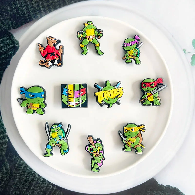 Teenage Mutant Ninja Turtles Shoe Charms - TMNT PVC Buckle Decorations for Shoes, Bracelets and Bags