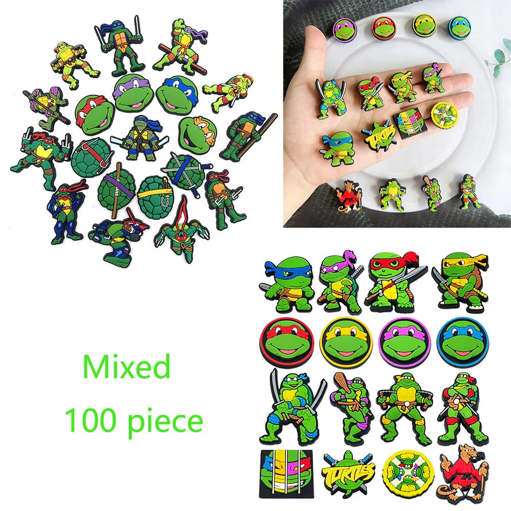 Teenage Mutant Ninja Turtles Shoe Charms - TMNT PVC Buckle Decorations for Shoes, Bracelets and Bags