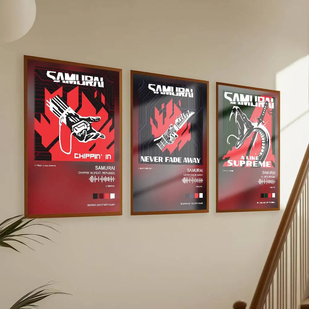 Cyberpunk Samurai Poster - Gaming Wall Art for Living Room, Bedroom, Bar Decor