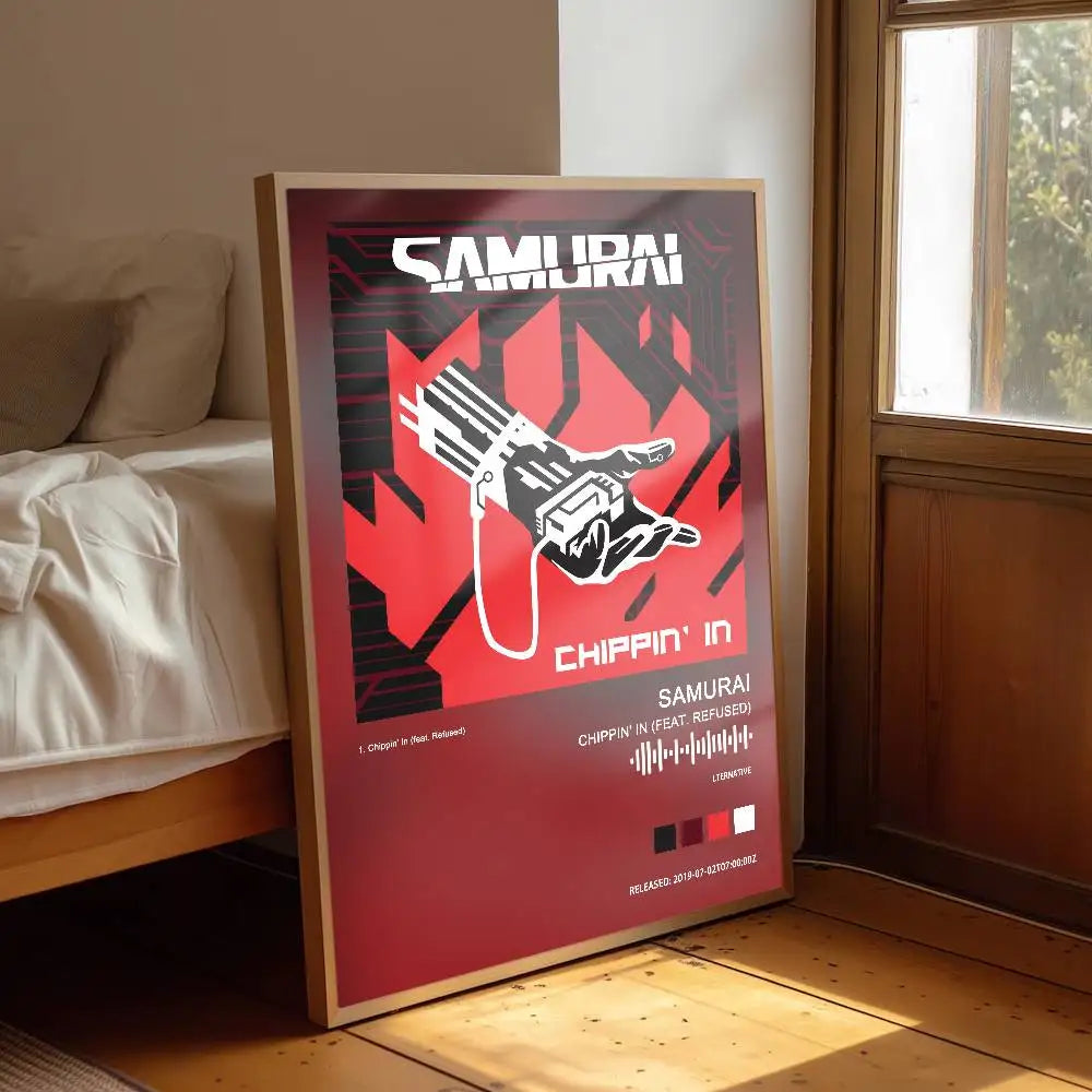 Cyberpunk Samurai Poster - Gaming Wall Art for Living Room, Bedroom, Bar Decor